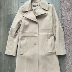 Beige Wool Blend Coat